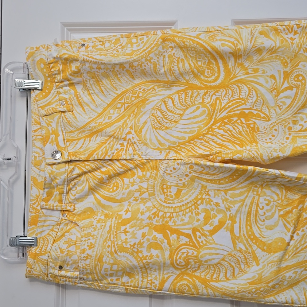 Chico's Yellow Paisley Pants - Picture 2 of 9